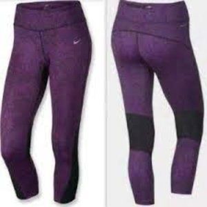 Nike 3.0 Canopy Print Racer Running Capri Cropped Athletic Leggings Medium EUC